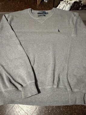 Polo Ralph Lauren Men’s Cotton Knit Sweater XL Charcoal Gray Prep Oxford Warm